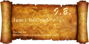Igari Böngér névjegykártya
